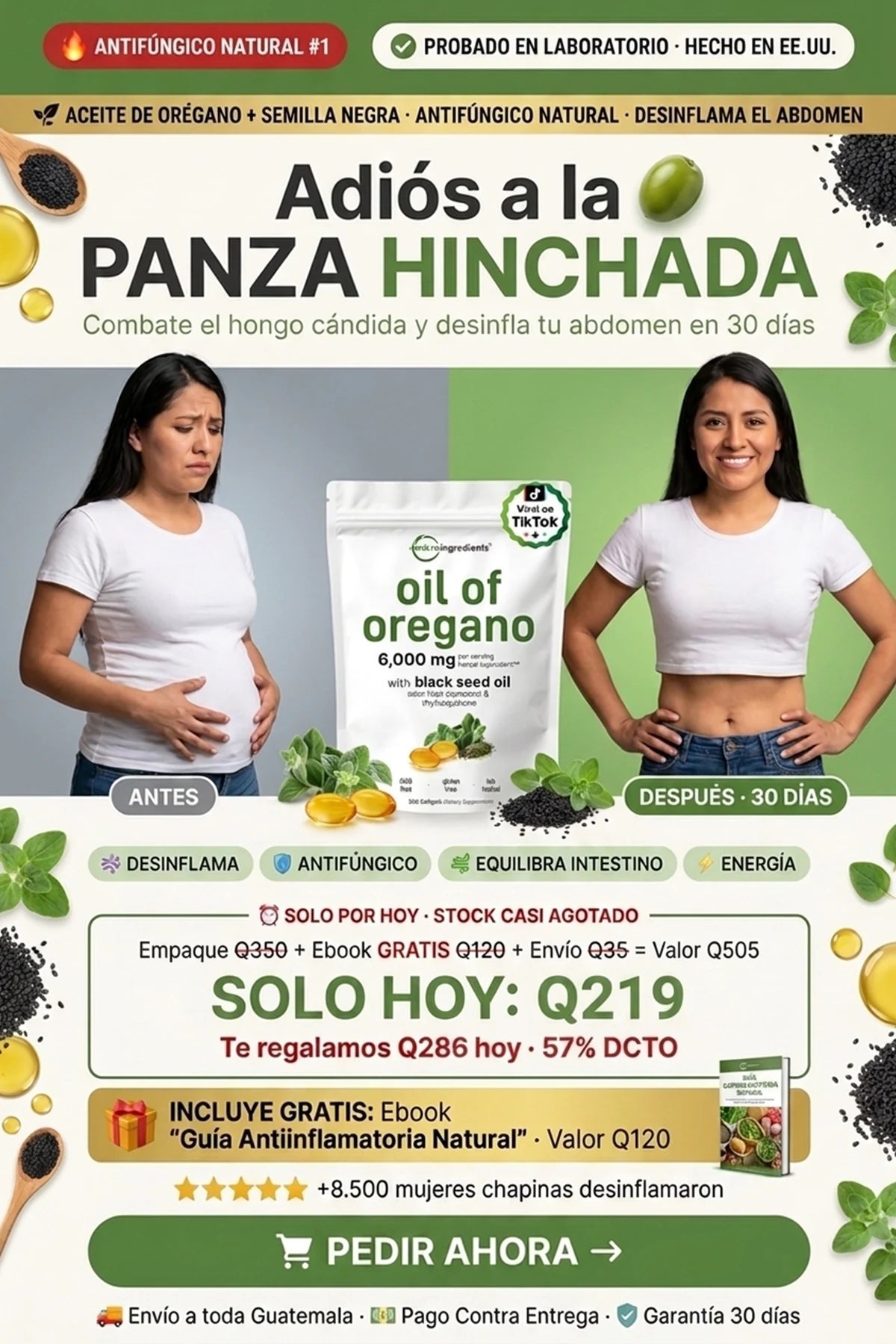 Aceite de Orégano + Semilla Negra · Refuerzo Natural de Defensas · Micro Ingredientes® · 300 Capsulas